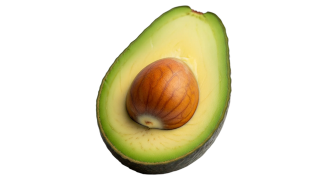 Avocado Half Isolated on Transparent Background - Powered by Adobe