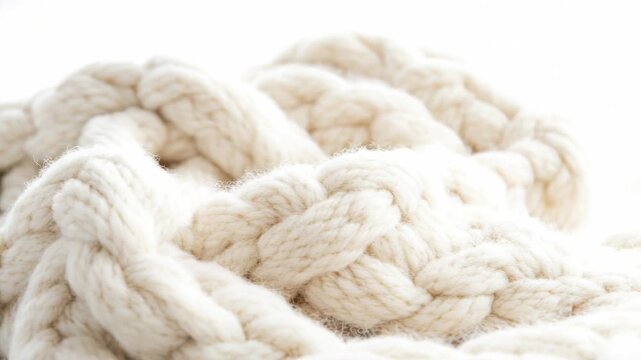 A close-up shot of a pile of white yarn, ideal for use in textile or craft-related projects