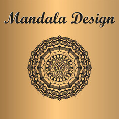 Mandala Design With Gold Background: Intricate Circular Pattern for Art, Decor, and Meditation