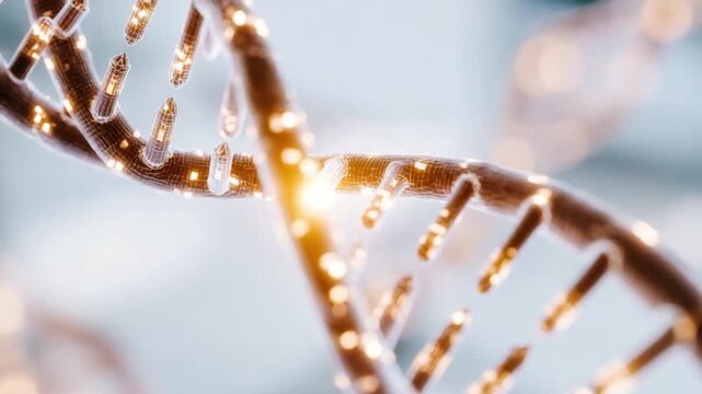 DNA Structure: A vibrant and detailed image of a double helix DNA molecule, rendered with intricate detail and a luminous glow, reflecting the marvels of life.
