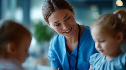 Speech therapist works with youngster on language development exercises faceless professional child defocused office background medical professional helps improve communication