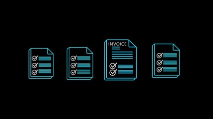 Digital invoice and billing management. Businessman using electronic invoice on computer, finance workflow, tracking payments and taxes, managing corporate accounting for business growth and success