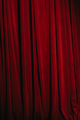Red velvet curtain.