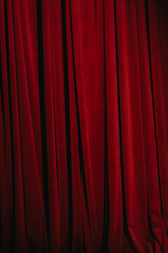 Red velvet curtain.