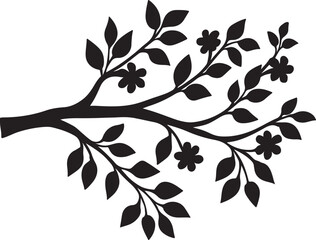 tree branch silhouette vector.