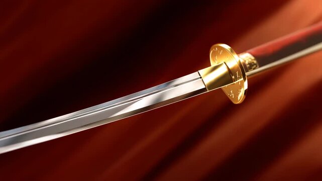Detailed view of a skillfully crafted sword with a shining blade and ornate hilt, highlighting craftsmanship and design elements