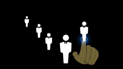 Global Human Resource Management concept. international workforce connection, HR, HRM strategy and team collaboration using digital technology for managing employees across the world 4k video .