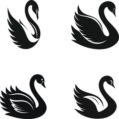 Swan logo icon set 
