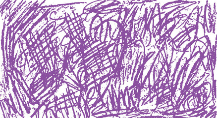Scribble. Abstract. Texture. A chaotic hand drawn vector background of purple crayon or marker scribbles for a children's design, a school project, or a creative and messy texture.
