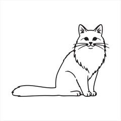 outline cat with a white background