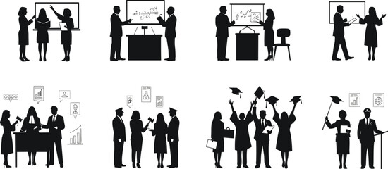 Business presentation, legal meeting, court discussion, academic achievement, graduation ceremony, teamwork collaboration, professional education, law and order scene