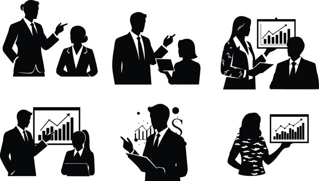 Business presentation, professional teamwork, data analysis discussion, financial report explanation, office collaboration, leadership strategy, marketing chart, corporate planning, success growth