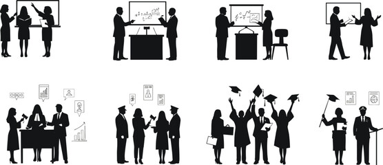 Business training, office presentation, team meeting, corporate discussion, education success, graduation celebration, career planning, leadership coaching, teamwork, mentorship