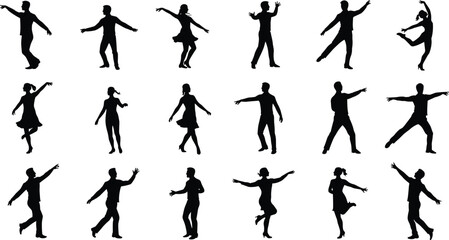 Dance silhouette, male female dancers, performing arts, ballet posture, elegant movement, ballroom dance, stage performance, dancing couple, graceful pose, rhythm motion