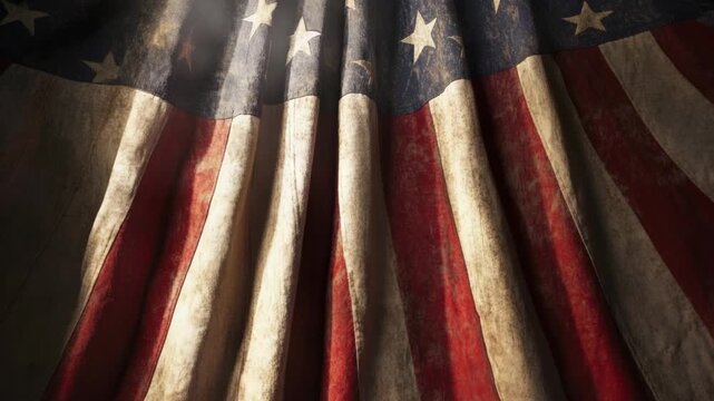 Large American flag displayed prominently