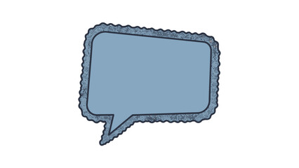 Fototapeta premium Blue Speech Bubble with Jagged Edges Isolated on White Background.