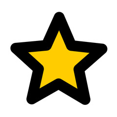 Yellow star icon with bold black outline