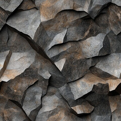 Textured gray and brown rocky surface in natural pattern  