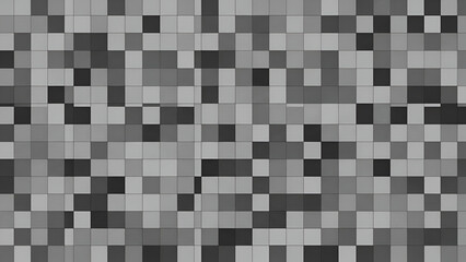 Mosaic of Gray and Black Squares in Random Pattern