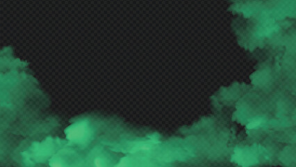Green realistic smoke foggy overlay border effect