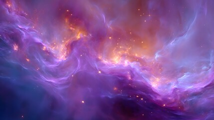 Brilliant cosmic clouds swirl with glowing stellar light across a deep space vista