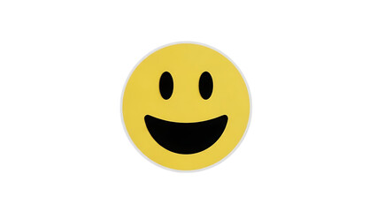 Fototapeta premium Yellow smiling face illustration on black background expressing joy and happiness