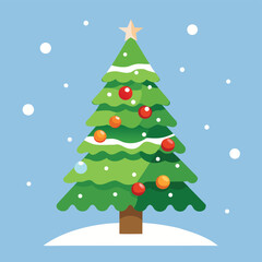 Fototapeta premium christmas tree in snow