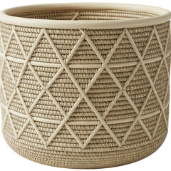 Woven Wicker Basket Decorative Storage Container Rustic Home Decor Accent Piece Handmade Craft on transparent background