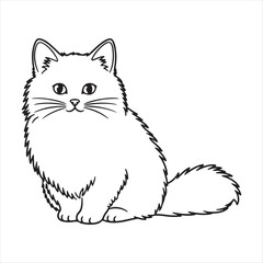 outline cat with a white background