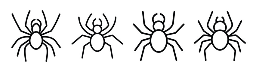 Spider illustration black and white arachnid insect halloween creepy crawly scary vector art line drawing