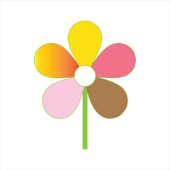 Cute Pink Flower Illustration – Simple Floral Vector Design