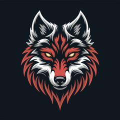 Tribal Wolf Head Vector Illustration