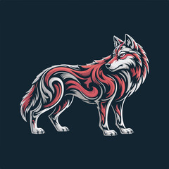 Tribal Wolf Head Vector Illustration