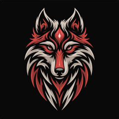 Tribal Wolf Head Vector Illustration
