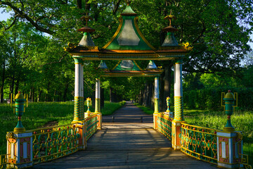 The Chinese Bridge in the Alexander Park of Tsarskoye Selo, Pushkin, Russia