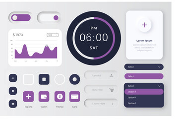 Modern flat design ui elements and icons collection