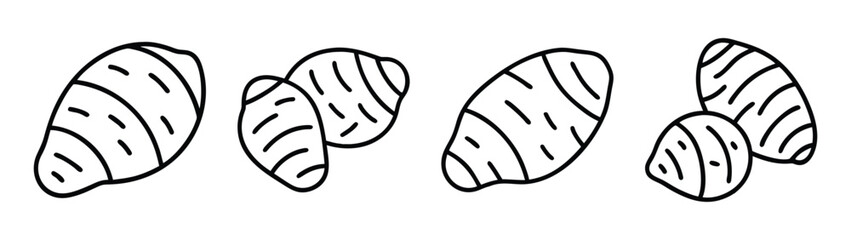 Vector illustration of abstract mussel shells seafood shellfish drawing marine life outline art design