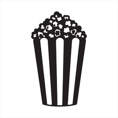 popcorn bucket overflowing on white background