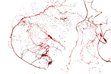 Red paint splash isolated on a white background.