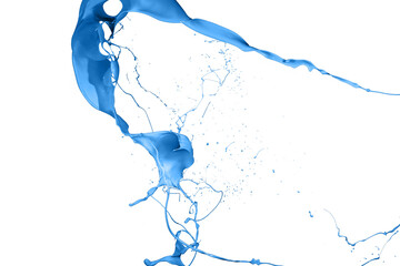 Blue paint splash isolated on white background.

