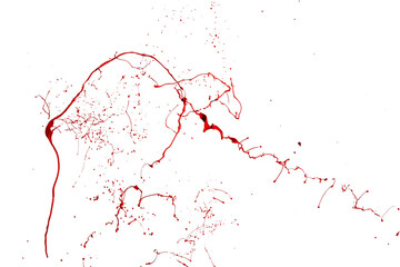 Red paint splash isolated on a white background.