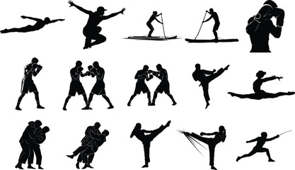 Collection of sports and activities silhouettes