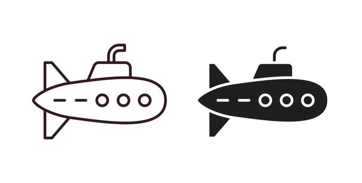 Submarine icon concept. Glyph vector illustration isolated. Simple solid style.
