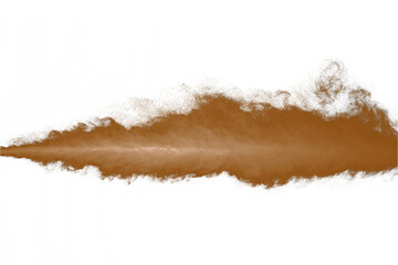 Brown color powder explosion on white background. Colored cloud. Colorful dust explode. Paint Holi.