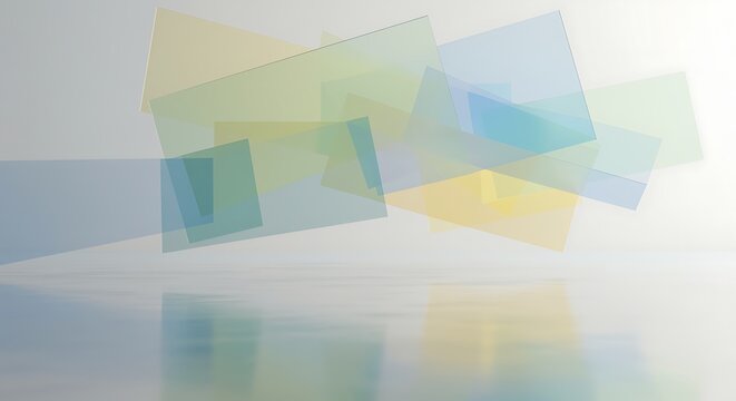Overlapping geometric shapes in pastel colors for abstract background design