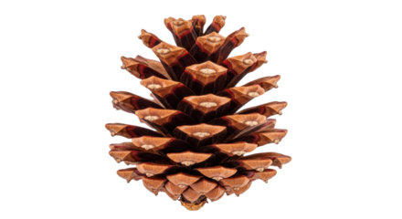 Brown pine cone isolated PNG on transparent background, natural forest element for Christmas and autumn designs, seasonal decoration