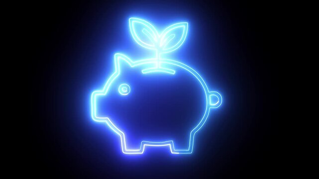 Abstract neon blue glowing outline of an enigmatic fox or cat like face with ears, digital art concept, modern design element