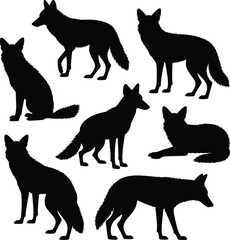 black silhouettes of cats vector illustration