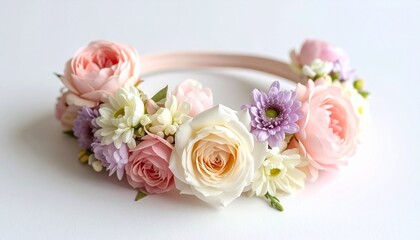 春色のフラワーヘッドバンド｜ファッション・装飾・背景・広告に使える高解像度イメージ
