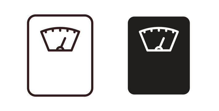 Weight scale icon concept. Glyph vector illustration isolated. Simple solid style.